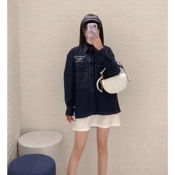 DM0134 Christian Dior Atelier Navy Button-Up Shirt Jacket - Picture 8 of 8